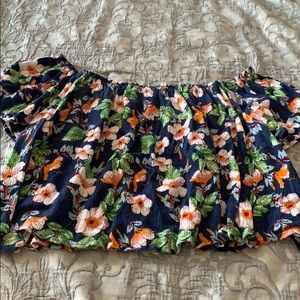 Floral off shoulder shirt